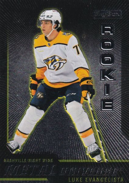 insert RC karta LUKE EVANGELISTA 23-24 Metal Universe 08-09 Rookie Retro číslo R-48